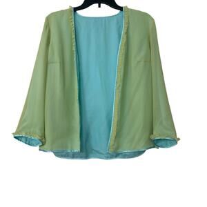 Vintage Randolph Duke Reversible Silk Open Front Jacket Resort Vacation  8